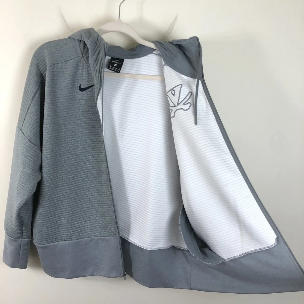 Virginia Cavaliers Nike Dri-Fit Full Zip Hoodie Sweatshirt XL Gray Sports NCAA